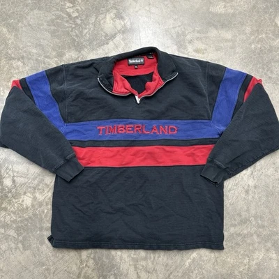 Timberland Cuarto Cremallera Vintage Años 90 Rojo Azul Y Negro Talla XL Foto 1 de 2
