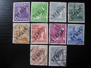 ¡BERLÍN ALEMANIA valiosa colección de estampillas sobreimpresión negras usadas! - Imagen 1 de 1