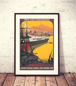 Marseille Travel Poster: 1922 Vintage Tourism Art - Picture 1 of 5