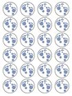 X24 BABY BOYS FOOTPRINT CHRISTENING / BAPTISM CUP CAKE TOPPERS ON RICE PAPER