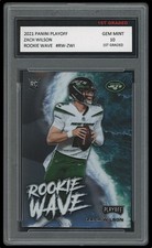 Zach Wilson 2021 Panini Playoff Rookie Wave #RW-ZWI 1st Graded 10 Rookie Card Rc