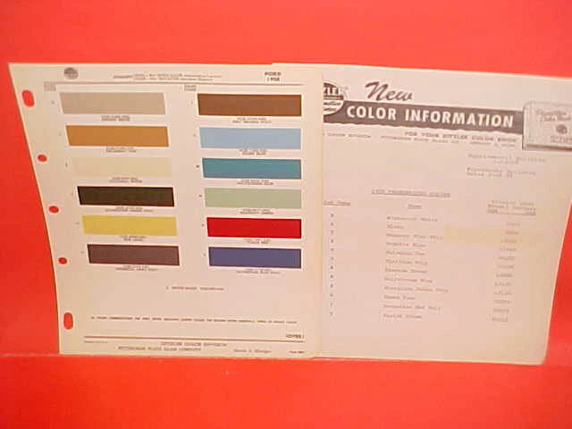 Ford Thunderbird Fairlane Skyliner 1958 Sunliner Ranchero virutas de pintura Ditzler Foto 1 de 1