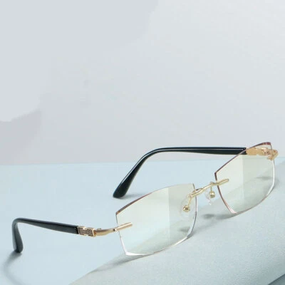Gradient Rimless Reading Glasses Tinted BIFOCAL Rectangle Readers Sunglasses UV - Image 1 of 4