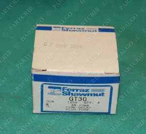 Ferraz Shawmut, GT30, Time Delay Plug Fuse 125V 30A 30 Amp Box of 4 Glass NEW - Picture 1 of 2