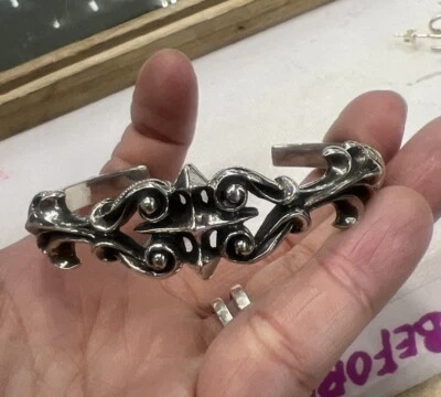 PULSERA BRAZALETE BRAZALETE PLATA ESTERLINA 925 SÓLIDO PESADO CICLISTA CORAZÓN C 37,7g Foto 1 de 4