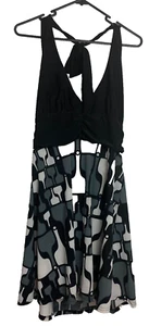 Filo Womens Black Grey Size XL Halter Neck Open back Sleeveless Fit Flare Dress - Picture 1 of 3