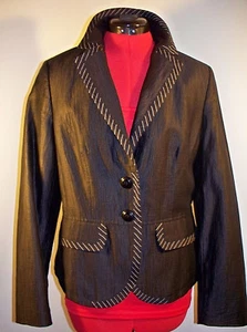 Made in Germany Steilmann Leinen Sakko schwarz, Gr. 10 (fühlt 8 an) - Bild 1 von 12