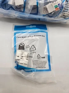 (QTY 50) CAT6 RJ45 110 Type Keystone Jack  works with ethernet cable - Afbeelding 1 van 8