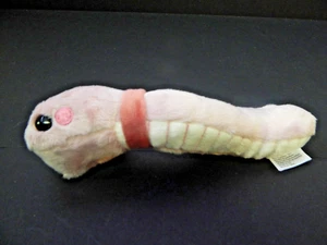 Bellzi Wormi Worm Bendable Super Soft Pink Plush Stuffed 8" - Picture 1 of 4