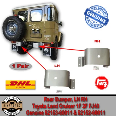 NOVO OEM TOYOTA LAND CRUISER FJ40 BJ40 FJ42 1970-1984 PAR DE PARA-CHOQUE TRASEIRO QUANTIDADE 2 - Imagem 1 de 4