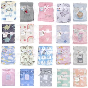 Baby Newborn Cute Soft Fleece Blanket Pram Crib Moses Basket Girl Boy Unisex - Picture 1 of 31