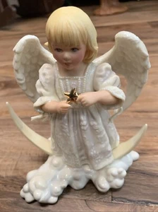 FIGURA LENOX 7" TWINKLE-TWINKLE "ÁNGEL EN LA NUBE CON ESTRELLA DORADA" - SANDRA KUCK - Imagen 1 de 5