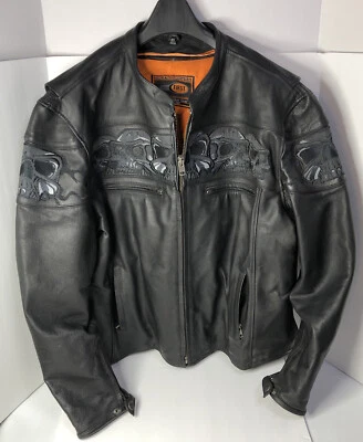 Chaqueta de cuero negra First Classics Classic Leather Gear para hombre talla 4X con forro Foto 1 de 4