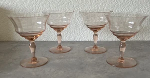 "Juego de 4 vasos de licor ópticos Heisey Delaware Hawthorne Checkerboard #3324 4 3/4""" - Imagen 1 de 7