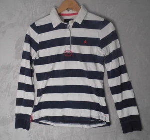Musto Women's Top UK 10 Navy Blue & White Striped 100% Cotton rugby jersey shirt - Picture 1 of 12
