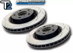 DBA Brakes Rear T2 Grooved Brake Discs for Subaru Impreza WRX 01-08 / Legacy - Picture 1 of 5