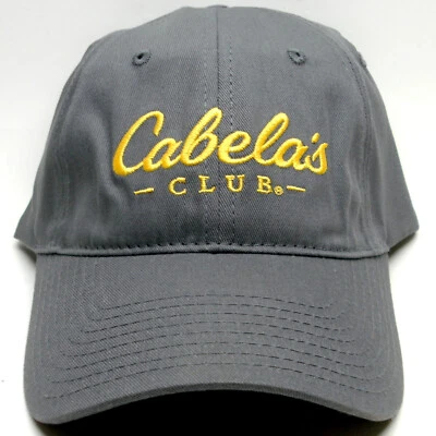 Cabela's CLUB GORRA DE BÉISBOL AJUSTABLE GORRA GRIS con LOGOTIPO AMARILLO Talla Única Se Adapta a la mayoría Foto 1 de 4
