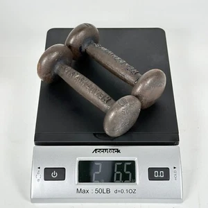 2 mancuernas vintage de hierro fundido Healthways #1 (1,3 lb ea) -tamaño raro- - Imagen 1 de 13