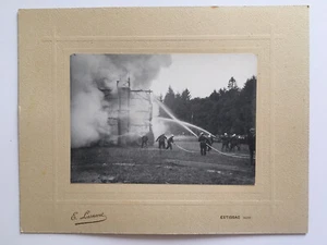 photo sapeurs Pompiers à ESTISSAC incendie Aube début 1900 - Imagen 1 de 2