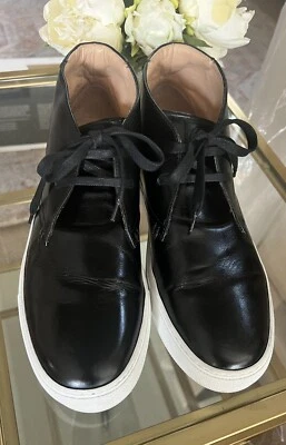 GRANDES Zapatillas Altas Cuero Negro Talla 11.5 Hechas en Italia Foto 1 de 4