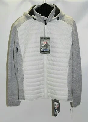 Nueva chaqueta con capucha Point Zero grande blanca gris jaspeado caparazón suave para hombre  Foto 1 de 4