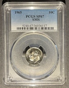 1965 SMS Roosevelt Dime PCGS SP-67, Buy 3 Items, Get $5 Off!! - Picture 1 of 2