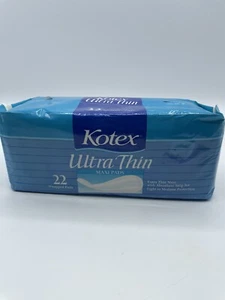 Vintage 1986 Kotex Ultra Thin Maxi Pads 22 Count Wrapped Pads New Bs244 - Picture 1 of 17