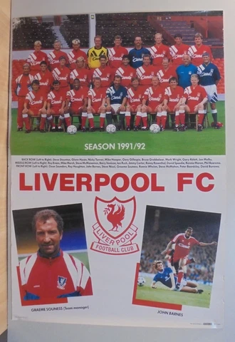 LIVERPOOL F.C. ADVERTISIGN VTG POSTER 1991 Cover