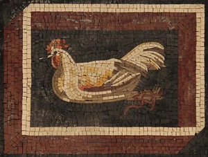 Huhn Henne weiß ruhig Marmor Mosaik - Bild 1 von 1