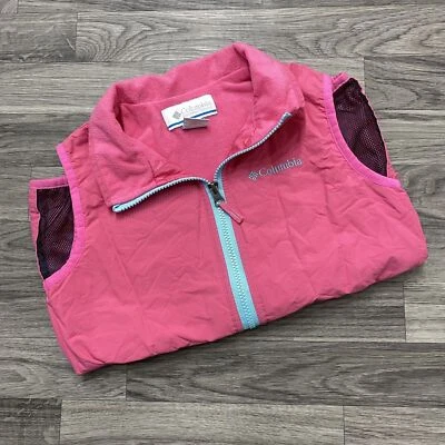 COLUMBIA SPORTSWEAR Chaleco Rosa Sin Mangas Forrado de Vellón Cremallera Niña Talla Mediana Foto 1 de 4