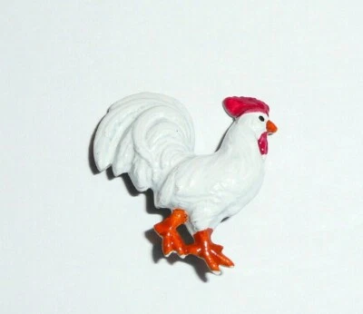 Bonito Gallo Color Blanco Vástago Metal Botón 3/4"x3/4" Pollo Pájaro Gallo Foto 1 de 3