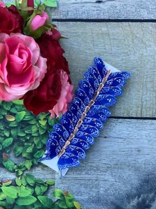 12 Feder blau Papilio Schmetterlinge 3 Zoll künstlich blau Schmetterling Blumen Picks - Bild 1 von 7