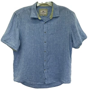 Report Collection Resort Mens XXL Blue 100% Linen Button Front Shirt (E35)NW/OTs - Picture 1 of 6