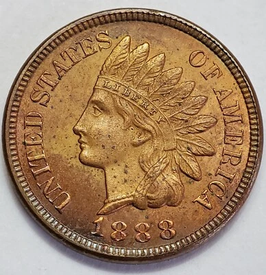 U.S. 1888 Indian Head Cent - 1c - Proof - RPD & MPD Snow-PR1!!! - Image 1 of 4