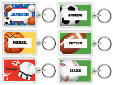 Personalised Kids Sports Football Keyring Bag Tags -Add Name +Colour-School/Home