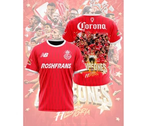 Deportivo Toluca Shirt 3D FC Campeones Futbol Mexicano Clausura 2025 - Picture 1 of 2