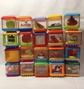 Fisher Price Lot of 20 Peek-A-Boo Blocks 2"square - Picture 1 of 7