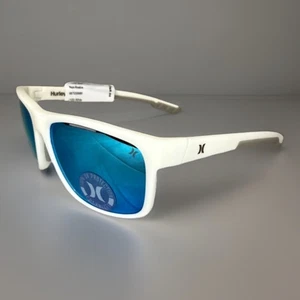 Occhiali da sole Hurley montatura bianca galleggiante lenti blu polarizzati unisex - Foto 1 di 6