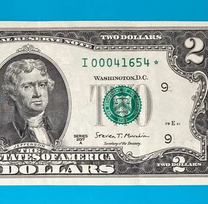 I 00041654 * : 160K Star Note 2017A (Minnesota / I / 9) $2 Two Dollar Bill - Picture 1 of 3