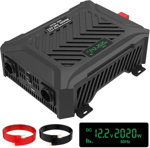 Inverter Pure Sinus 2000W/4000W Universale Doppia Tensione DC 12V/24V a AC 220V/ - Foto 1 di 12