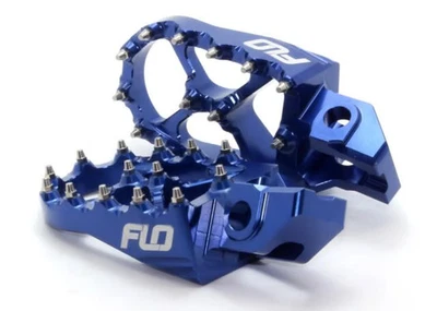 Flo Motorsports Pro Series Footpegs - Blue Motorcycle Street Bike Dirt Bike - Image 1 of 3