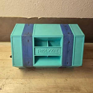 Vintage Rolykit Green Purple Tool Box Craft Fishing Sewing Organizer Portable - Picture 1 of 10