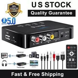 NFC Bluetooth 5.0 Trasmettitore Ricevitore 3.5mm AUX a 2 RCA Adattatore Audio Wireless - Foto 1 di 12