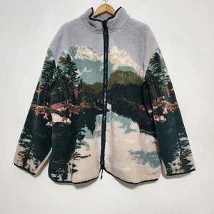 2XL Adult Printed Landscape Zip-Up Fleece Jacket - Woolrich x Target Tan - Picture 1 of 12