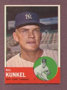 1963 TOPPS BILL KUNKEL #523 - NEW YORK YANKEES - HIGH # - EX-MT (2847) - Picture 1 of 2