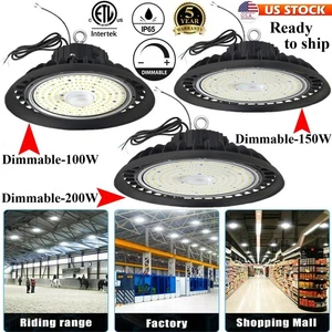 Dimmable UFO LED High Bay Lights 100W 150W 200W LED Warehouse Exhibition Lights - Picture 1 of 16