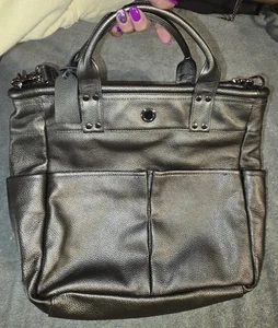 Lavenger St. Tropez Pewter Pebbled Leather Tote Travel Shoulder Crossbody - Picture 1 of 8