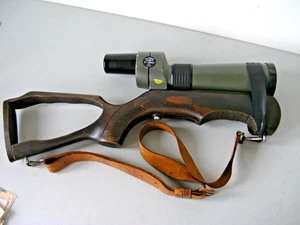 Vintage Opticron Piccolo 60mm GKA  Spotting Scope Mounted on Rifle Stock - Picture 1 of 5