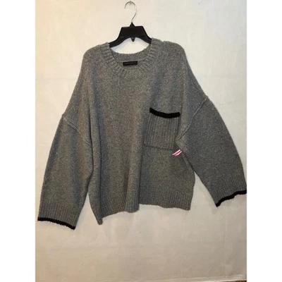 Suéter tejido manga larga cuello redondo gris Sanctuary con detalle de bolsillo PLUS 2XL Foto 1 de 4