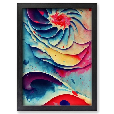 Framed Seashell Paint Splatter Vol.4 Wall Art Canvas Print Poster Picture, Decor - Image 1 of 4